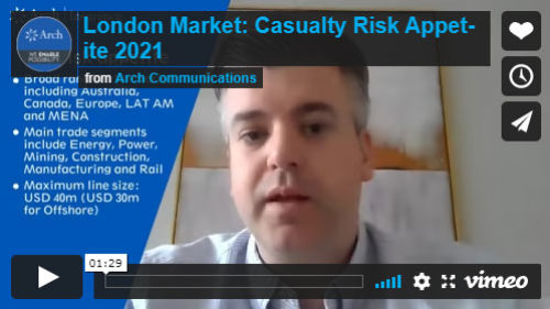 Video thumbnail of Casualty risk appetite 2021