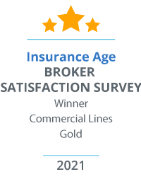 Insurance Age, Broker Satisfaction Survey Winner, Commercial Lines, Gold, 2021