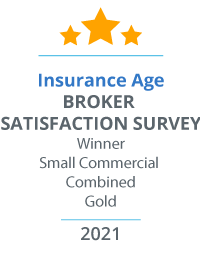 Insurance Age, Broker Satisfaction Survey Winner, Small Commercial Combined, Gold, 2021
